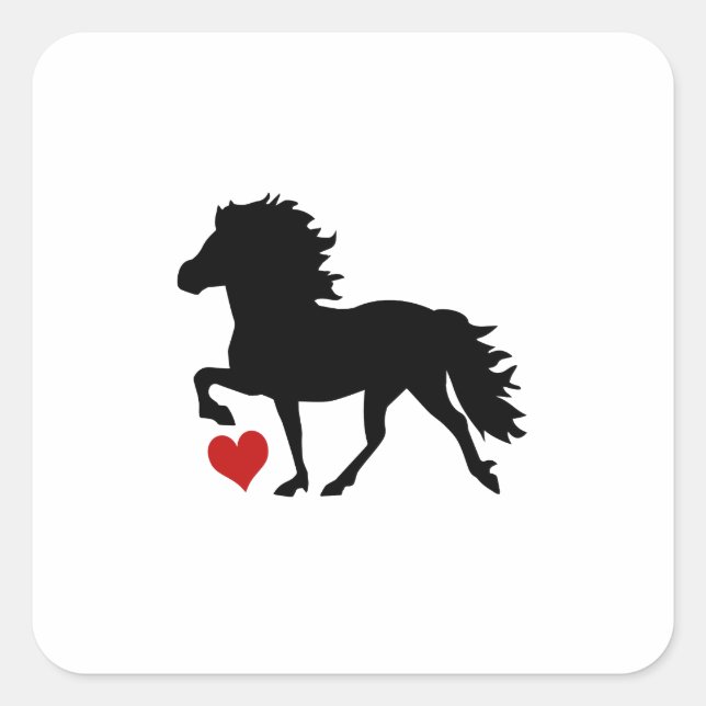 Sticker Carré Cheval islandais (Devant)