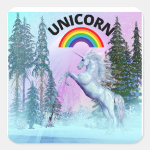 Sticker Carré Cheval Unicorn Imaginaire