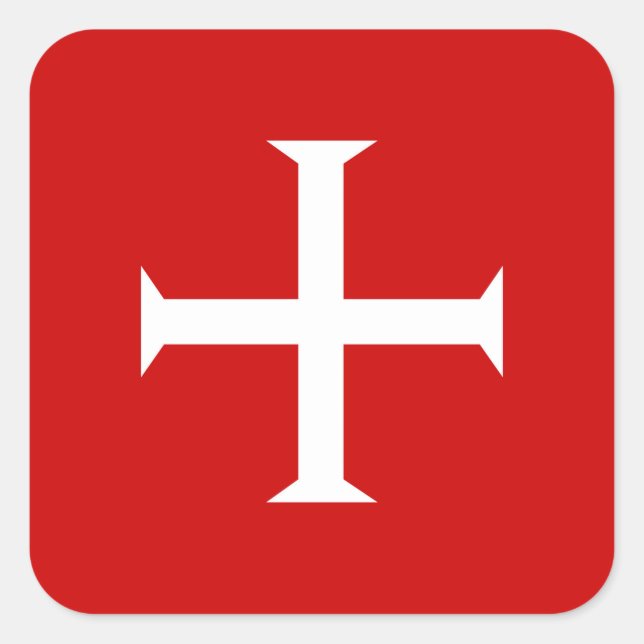 Sticker Carré chevaliers templar croix-rouge malta teutonic hôpi (Devant)