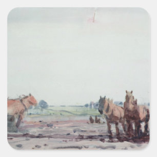 Sticker Carré Chevaux à poils