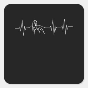 Sticker Carré Chevaux Heartbeat Rider Pulse Ponny