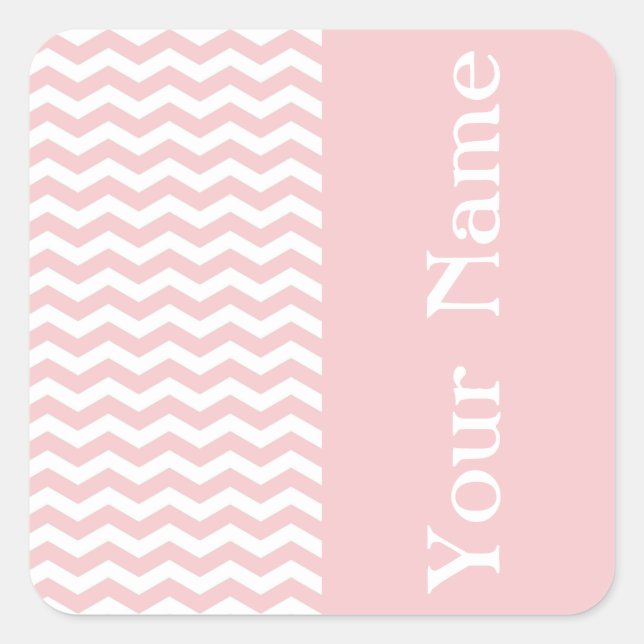 Sticker Carré Chevron Bermuda Pink Wave avec nom (Devant)