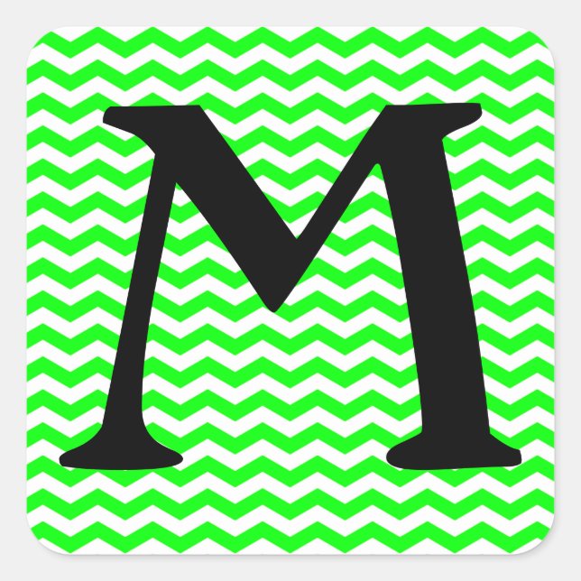 Sticker Carré Chevron de clé Lime Wave (Devant)