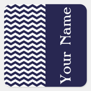 Sticker Carré Chevron de la vague bleue profonde du Pacifique