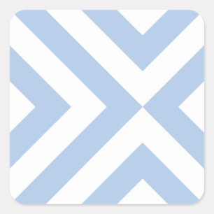 Sticker Carré Chevrons bleu-clair et blancs