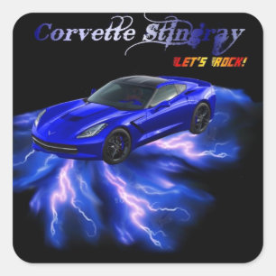 Sticker Carré Chevy : Corvette Stingray 2013