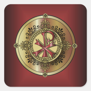Sticker Carré Chi-Rho Monogramme ~ Symbole chrétien P & X