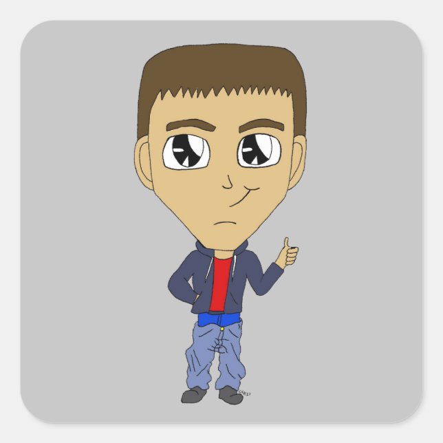 Sticker Carré chibi (Devant)