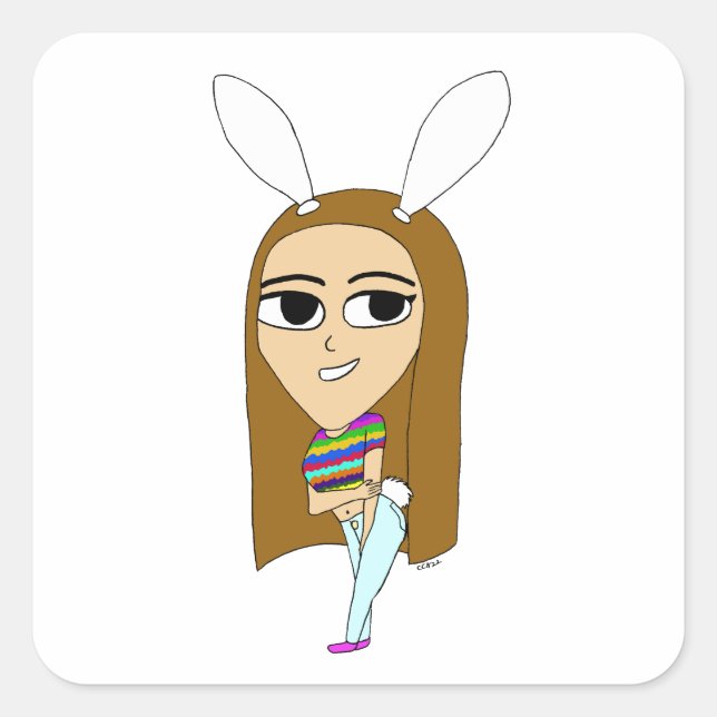 Sticker Carré chibi bunnygirl (Devant)