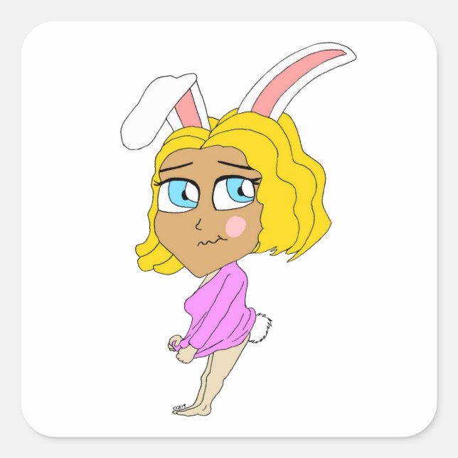 Sticker Carré chibi bunnygirl (Devant)