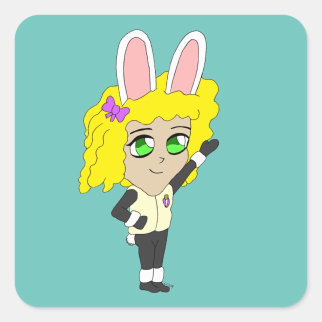 Sticker Carré chibi bunnygirl (Devant)