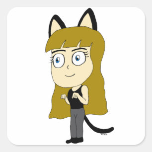 Sticker Carré chibi catgirl