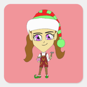 Sticker Carré chibi elf