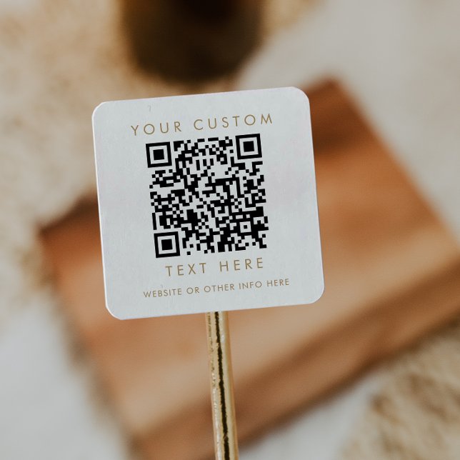 Sticker Carré Chic Gold Typographie Petite entreprise personnali (Créateur téléchargé)