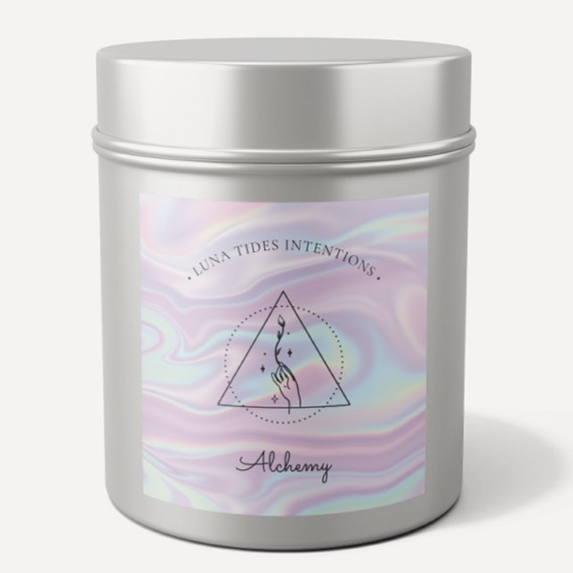Sticker Carré Chic Holographique Magique Intention Candles Étiqu (Créateur téléchargé)
