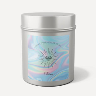 Sticker Carré Chic Holographique Magique Intention Candles Étiqu