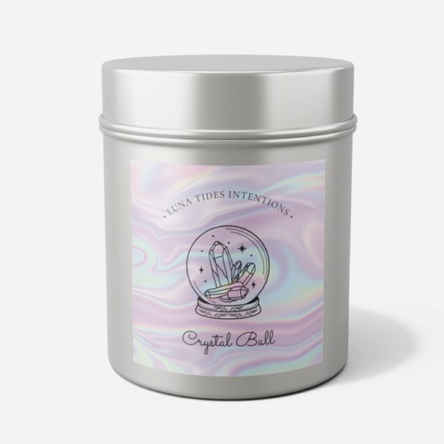 Sticker Carré Chic Holographique Magique Intention Candles Étiqu (Créateur téléchargé)