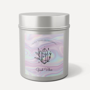 Sticker Carré Chic Holographique Magique Intention Candles Étiqu