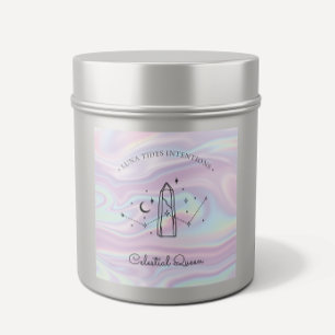 Sticker Carré Chic Holographique Magique Intention Candles Étiqu