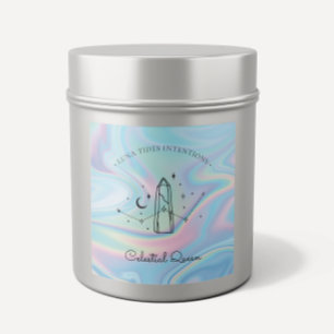Sticker Carré Chic Holographique Magique Intention Candles Étiqu