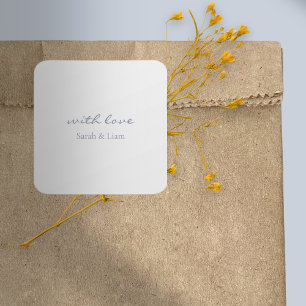Sticker Carré Chic nétral avec l'amour Cadeau Favoriser Mariage 