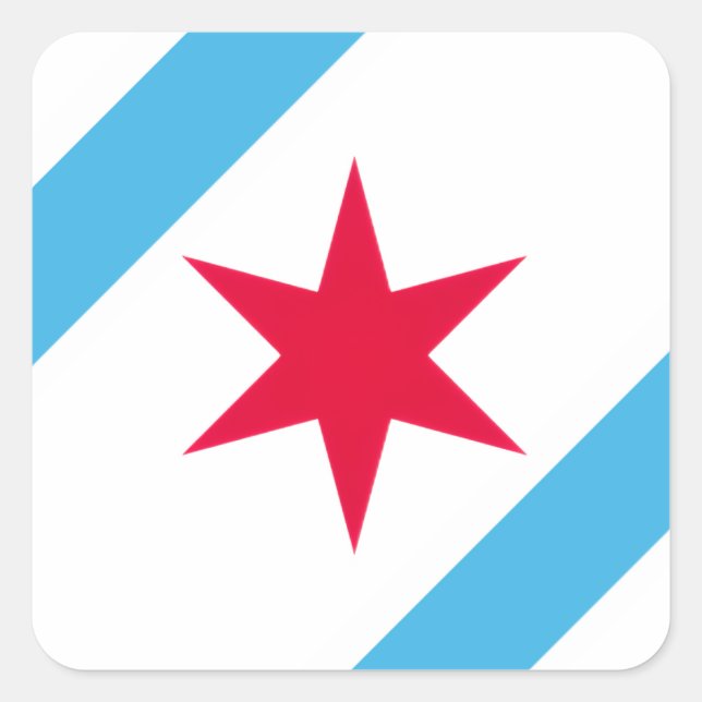 Sticker Carré Chicago Six Pointed Star (Devant)