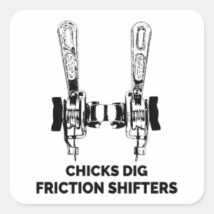 Sticker Carré Chicks Creg Friction Shifters Bicycle
