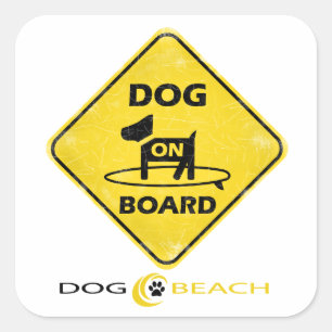 Sticker Carré Chien à bord