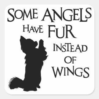 STICKER CARRÉ CHIEN ANGEL