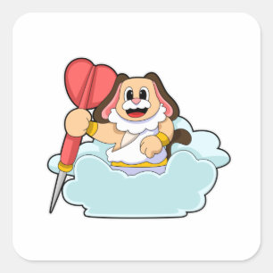 Sticker Carré Chien aux fléchettes avec Dart