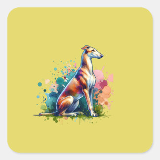 Sticker Carré Chien azawakh