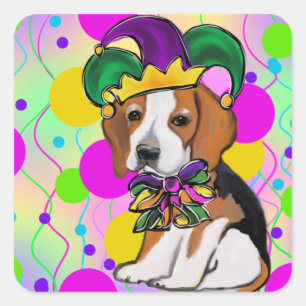 Sticker Carré Chien Beagle