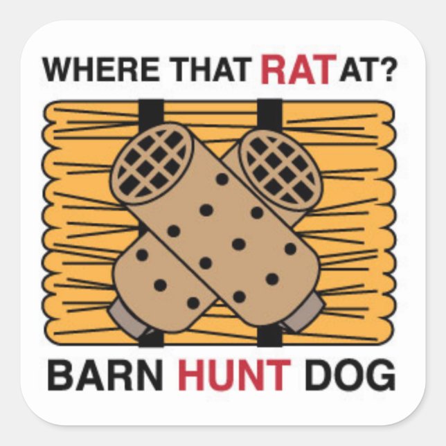 STICKER CARRÉ CHIEN DE CHASSE DE BARN (Devant)