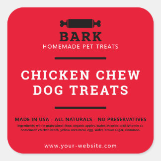 Sticker Carré Chien de compagnie fait maison traite produits éti