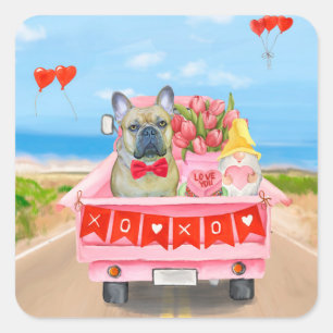 Sticker Carré Chien de la Saint-Valentin