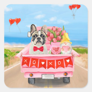 Sticker Carré Chien de la Saint-Valentin