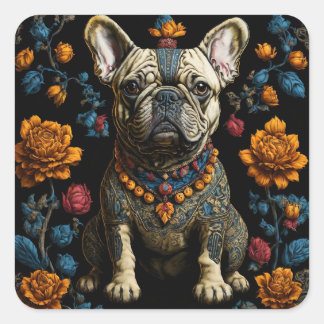 Sticker Carré Chien de taule français de l'art populaire mexicai