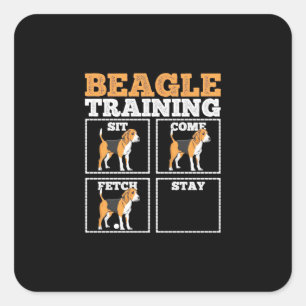 Sticker Carré Chien d'entraînement beagle