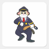 Chien en policier avec uniforme de police