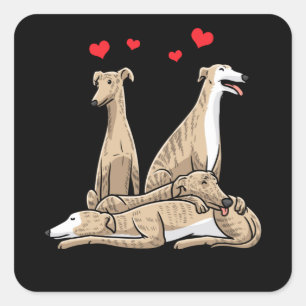 Sticker Carré Chien espagnol Galgo Español