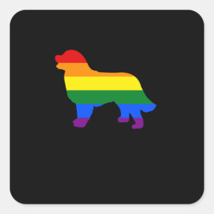 Sticker Carré Chien gay pride Bernese Mountain Dog Chien Gay pri