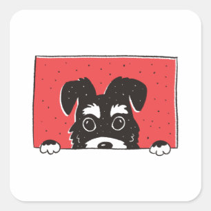 Sticker Carré Chien Schnauzer