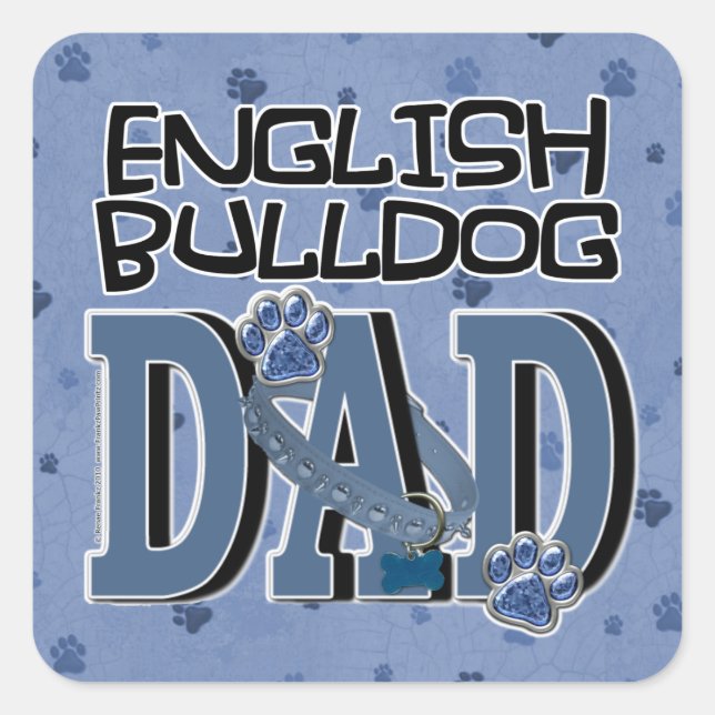 Sticker Carré Chien-taureau anglais DAD (Devant)
