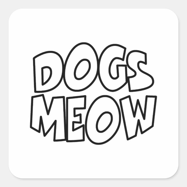 Sticker Carré Chiens Meow (Devant)
