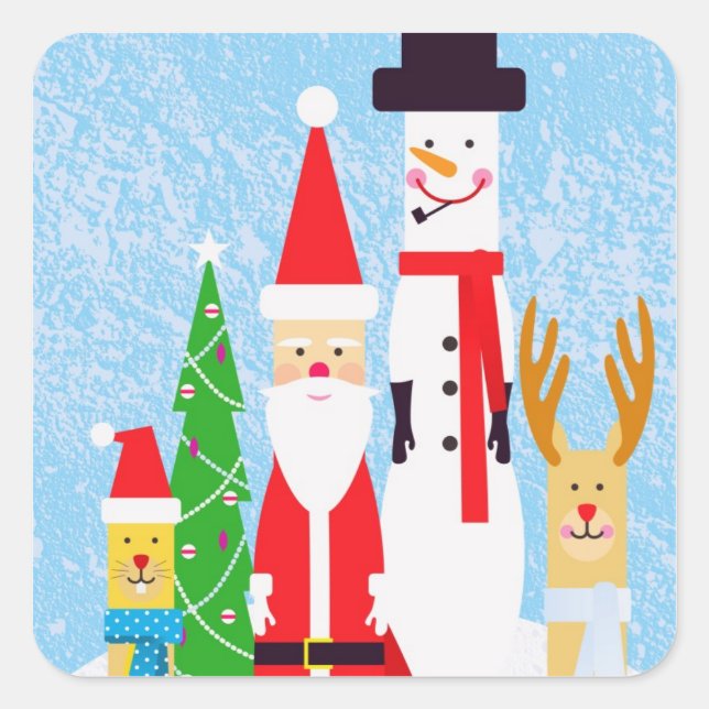 Sticker Carré Chiffres de Noël (Devant)