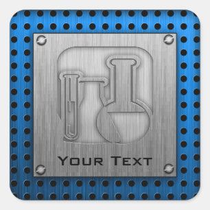 Sticker Carré Chimie à aspect métallique brossé