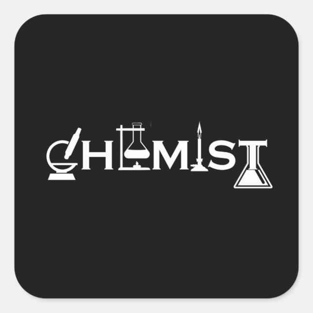 Sticker Carré Chimie humoristique cadeaux de chimiste (Devant)