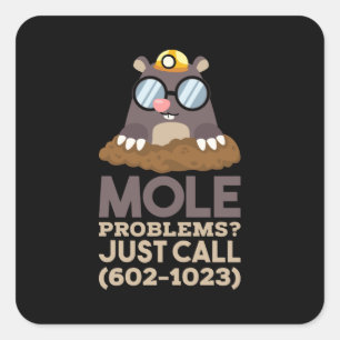 Sticker Carré Chimie - Problèmes de mole