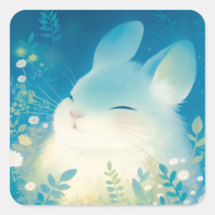 Sticker Carré Chinchilla Serene Floral Retreat se traduit par Re