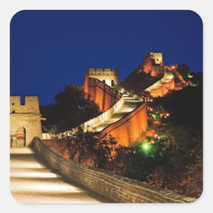 Sticker Carré Chine, Badaling, Grande Muraille, vue